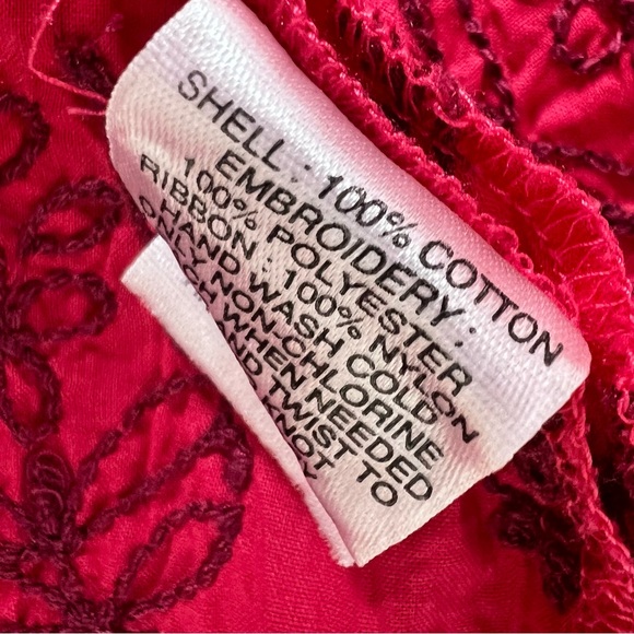 Guess tank top boho embroidered bottom paisley print beaded ties red halter - Picture 12 of 12